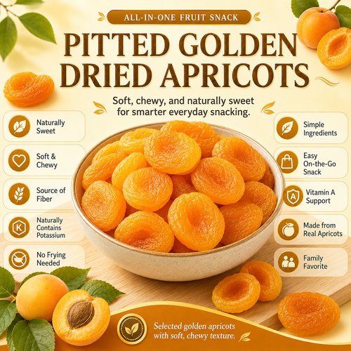 🍑 Oven-Baked Pitless Golden Dried Apricots [Non-Fried] — Pure Natural Low-Carb Snack for Blood Sugar Support & Satiety-Yana