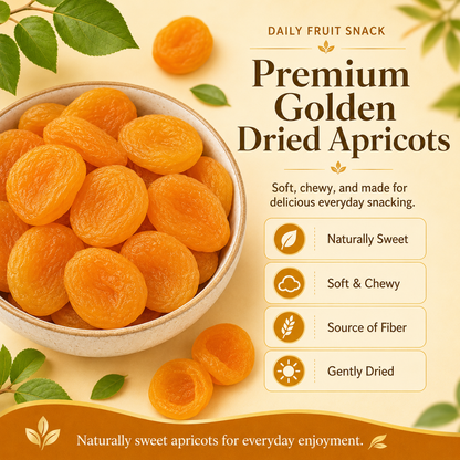 🍑 Oven-Baked Pitless Golden Dried Apricots [Non-Fried] — Pure Natural Low-Carb Snack for Blood Sugar Support & Satiety-Yana