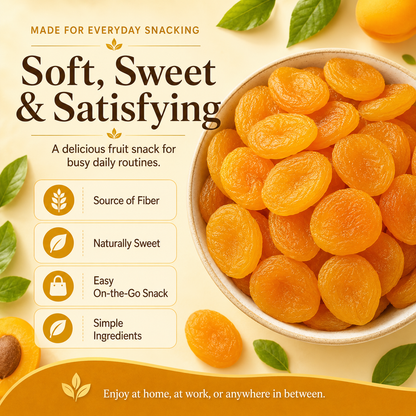🍑 Oven-Baked Pitless Golden Dried Apricots [Non-Fried] — Pure Natural Low-Carb Snack for Blood Sugar Support & Satiety-Yana