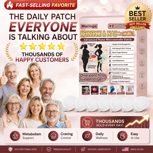 🌿 Moringa BERBERINE & NAD+ 10-IN-1 Daily Wellness Patch ✨ Metabolism, Craving & Waistline Support-TY