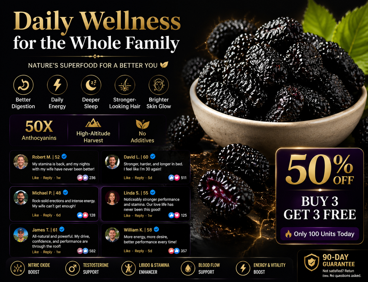 High-Altitude "King of Anthocyanins" Mulberries 🏔️✨-TOP1