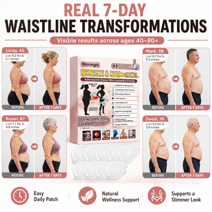 🌿 Moringa BERBERINE & NAD+ 10-IN-1 Daily Wellness Patch ✨ Metabolism, Craving & Waistline Support-TY